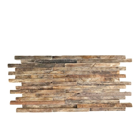 Ekena Millwork Stacked Boat Wood Mosaic Wall Tile, Natural Finish, 23 3/4"W x 11 7/8"H x 3/4"P WPW24X12STMENA